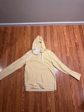 Sonoma Yellow and White Striped Crewneck Hoodie